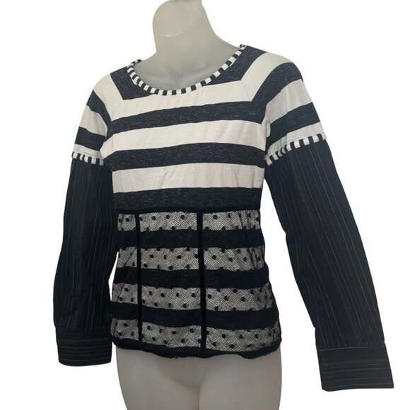 DAVID POND New Zealand Designer Edgy Longe Sleeve Top Fits US Small S - Picture 3 of 9